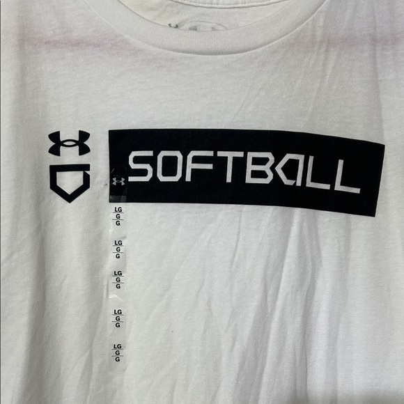 Under Armour White Softball Tee - Picture 2 of 4